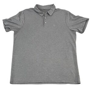 Vuori Mens Strato Tech Polo Shirt Heather Grey Medium Performance Stretch Golf